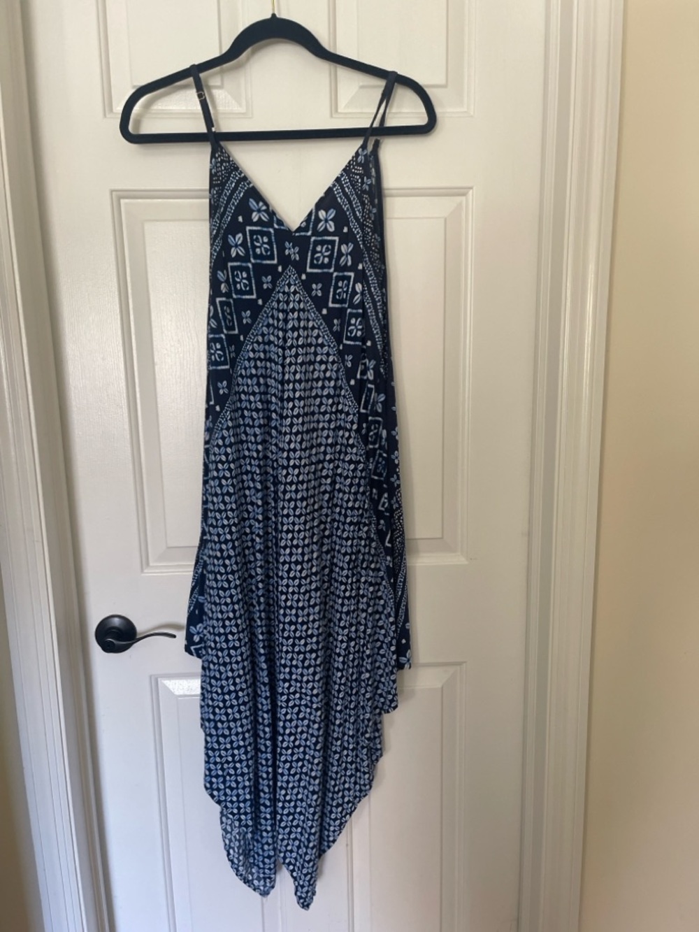 Tommy Bahama Navy and White Printed Spaghetti Strap Coverup